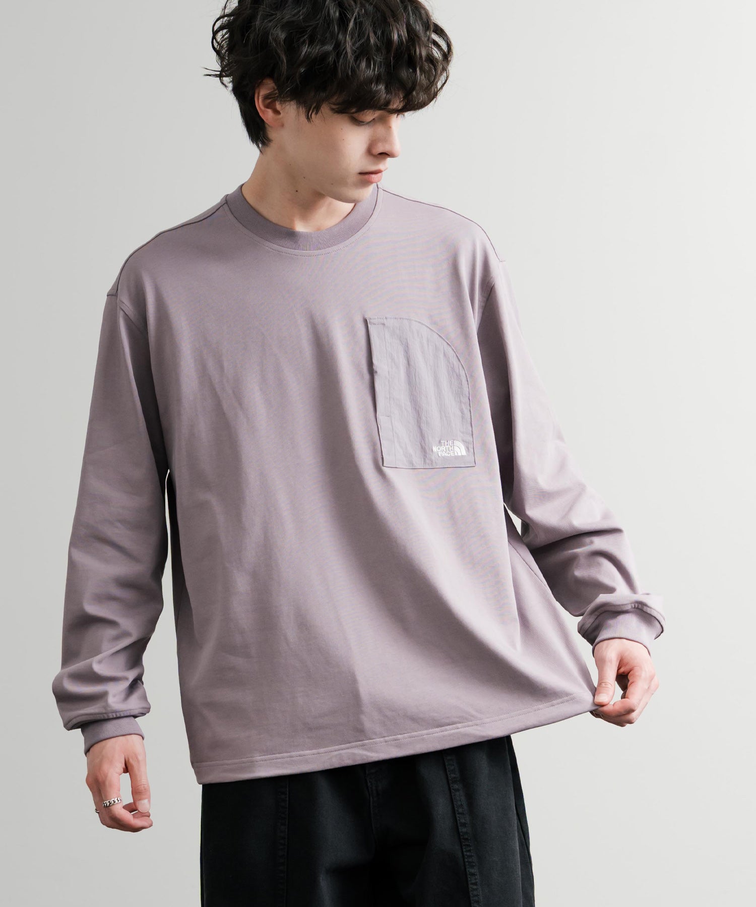 THE NORTH FACE ザ・ノースフェイス M'S DOMEY L/S R/TEE ドローコードワンポイントロゴ長袖Tシャツ 15155