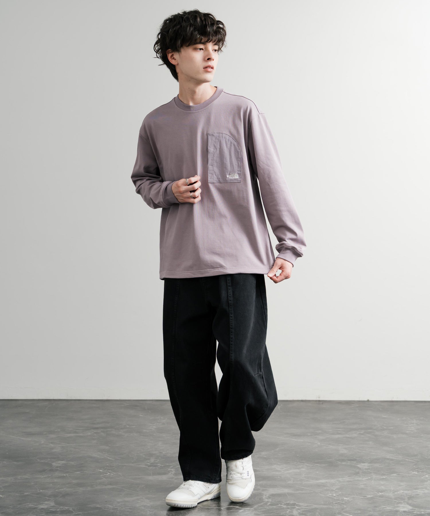 THE NORTH FACE ザ・ノースフェイス M'S DOMEY L/S R/TEE ドローコードワンポイントロゴ長袖Tシャツ 15155