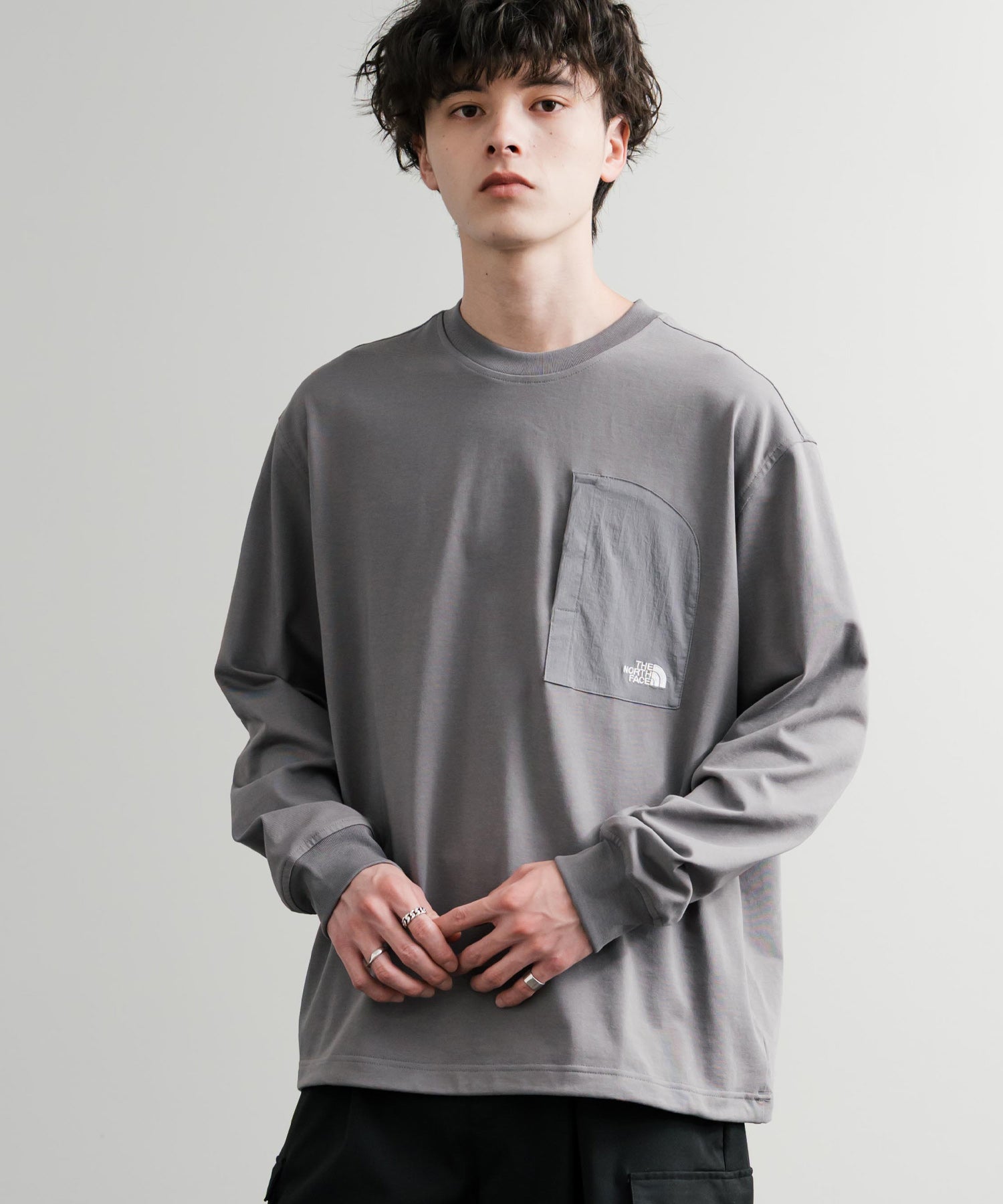 THE NORTH FACE ザ・ノースフェイス M'S DOMEY L/S R/TEE ドローコードワンポイントロゴ長袖Tシャツ 15155