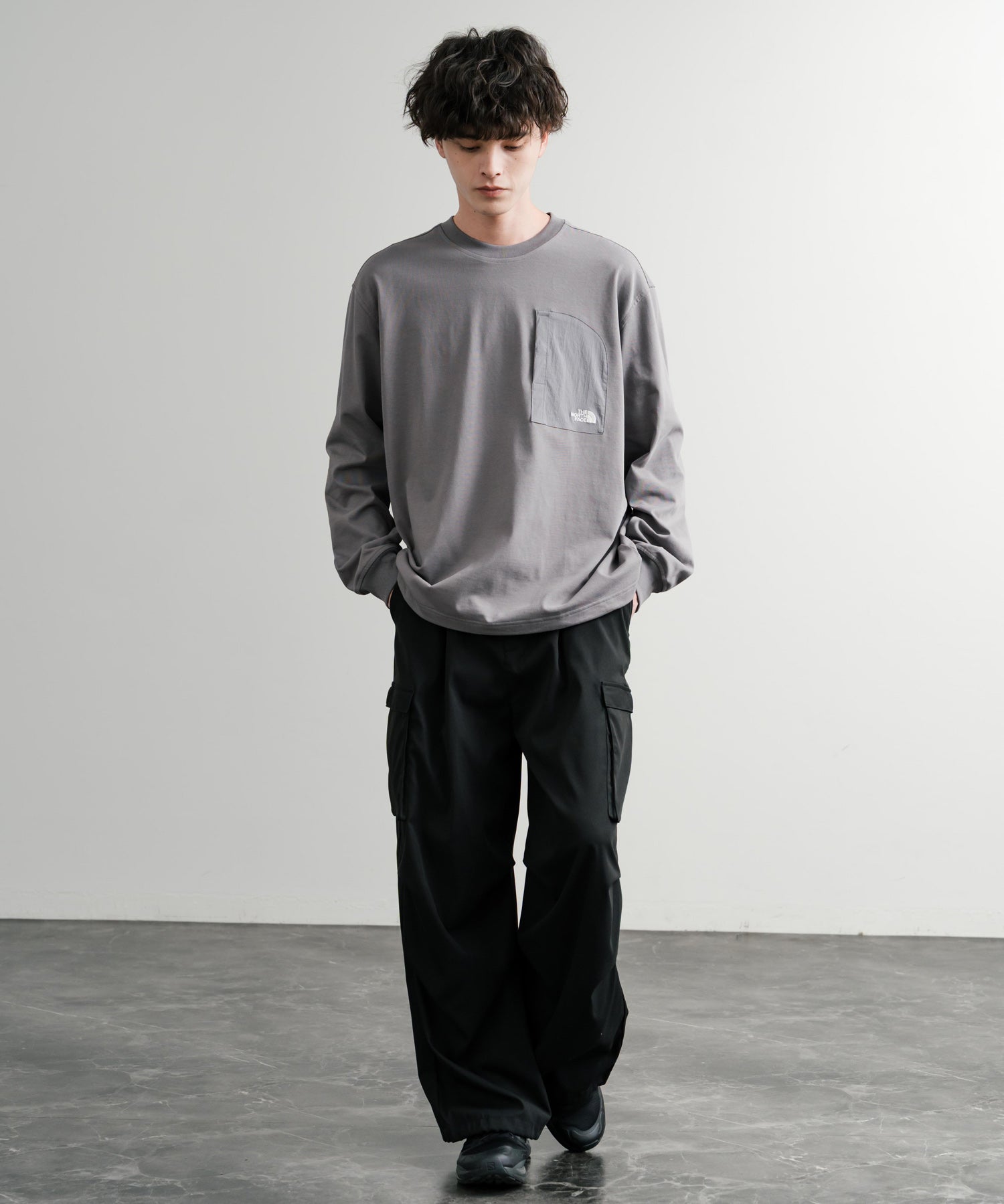 THE NORTH FACE ザ・ノースフェイス M'S DOMEY L/S R/TEE ドローコードワンポイントロゴ長袖Tシャツ 15155