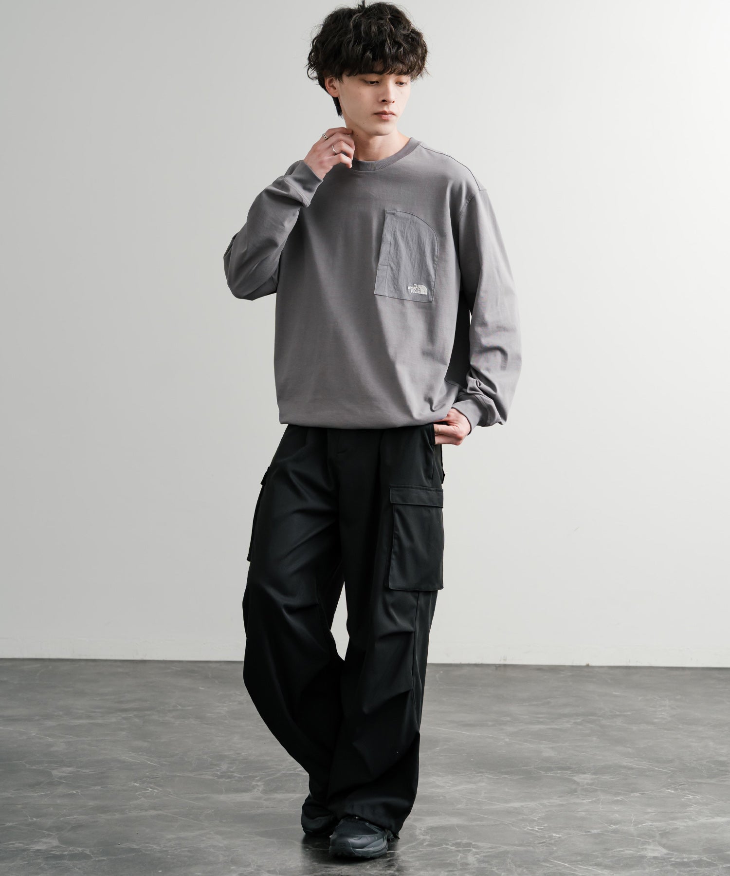 THE NORTH FACE ザ・ノースフェイス M'S DOMEY L/S R/TEE ドローコードワンポイントロゴ長袖Tシャツ 15155