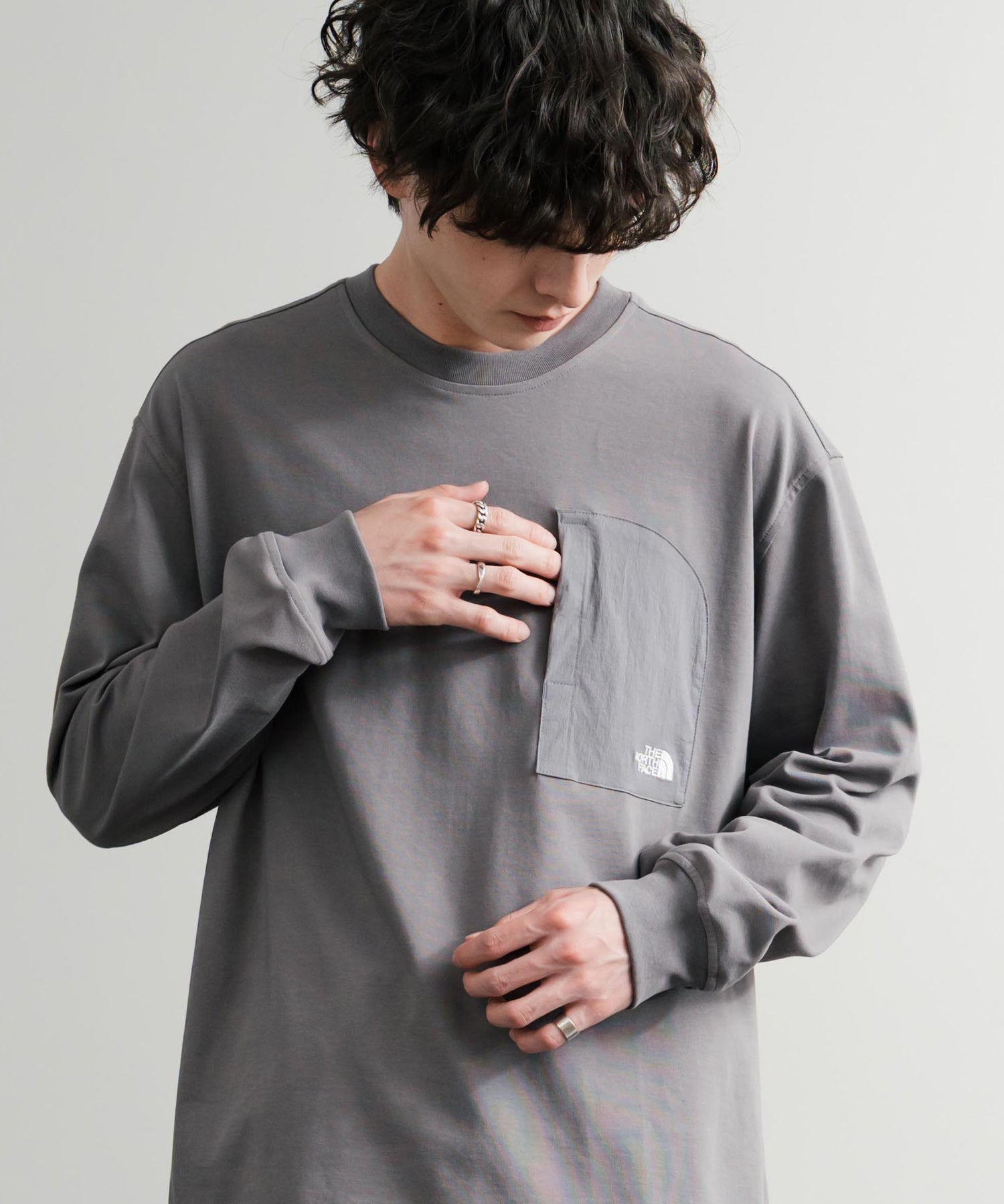 THE NORTH FACE ザ・ノースフェイス M'S DOMEY L/S R/TEE ドローコードワンポイントロゴ長袖Tシャツ 15155