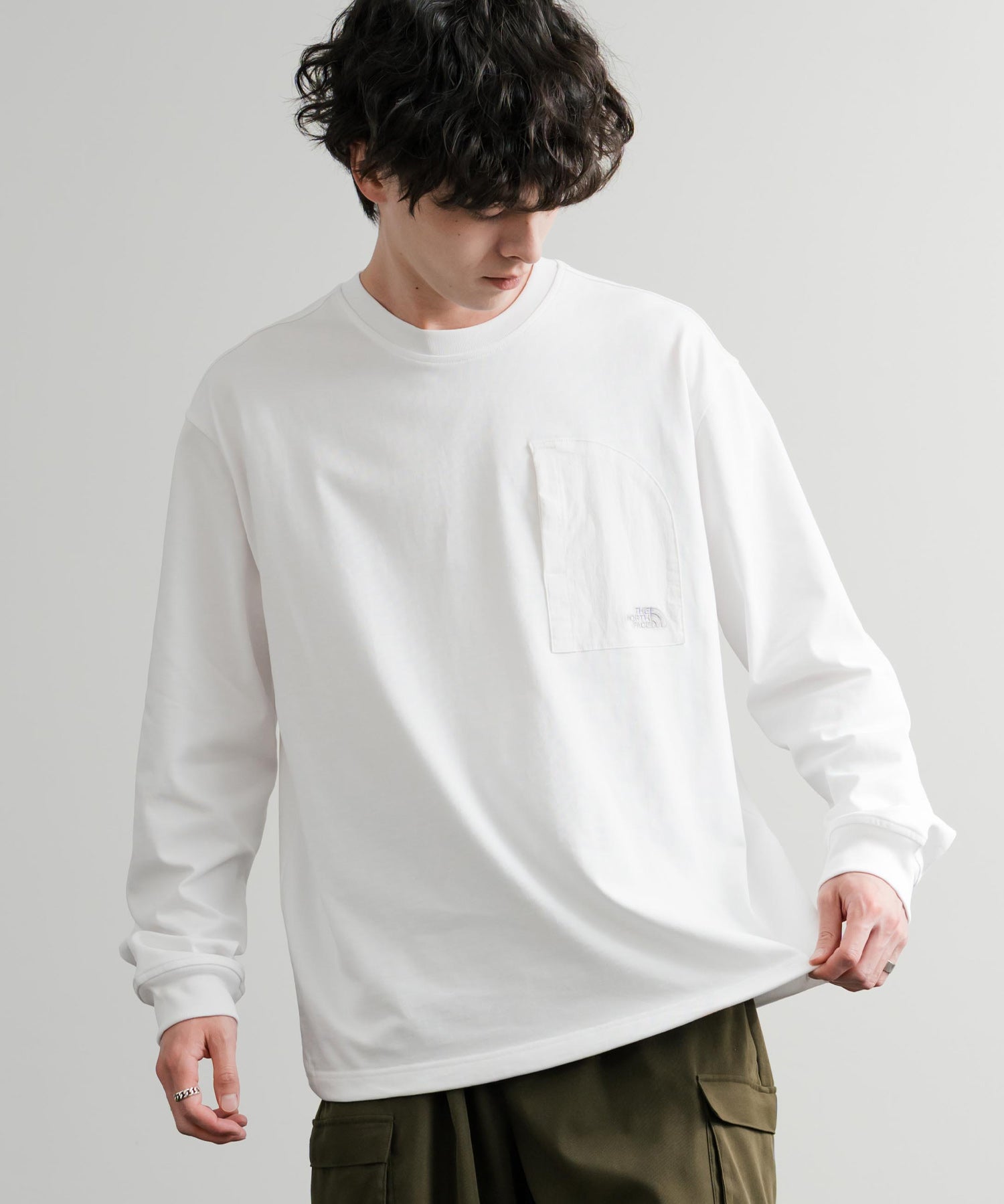THE NORTH FACE ザ・ノースフェイス M'S DOMEY L/S R/TEE ドローコードワンポイントロゴ長袖Tシャツ 15155