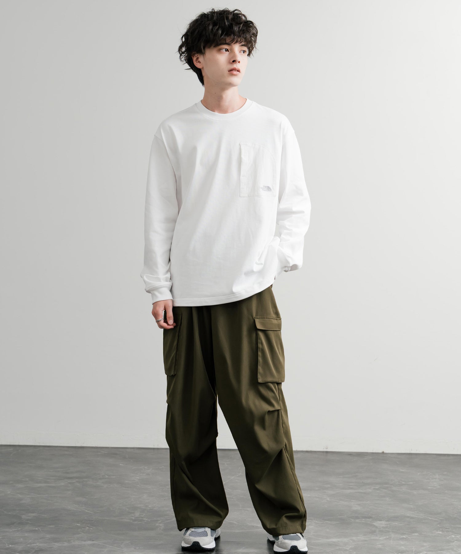 THE NORTH FACE ザ・ノースフェイス M'S DOMEY L/S R/TEE ドローコードワンポイントロゴ長袖Tシャツ 15155