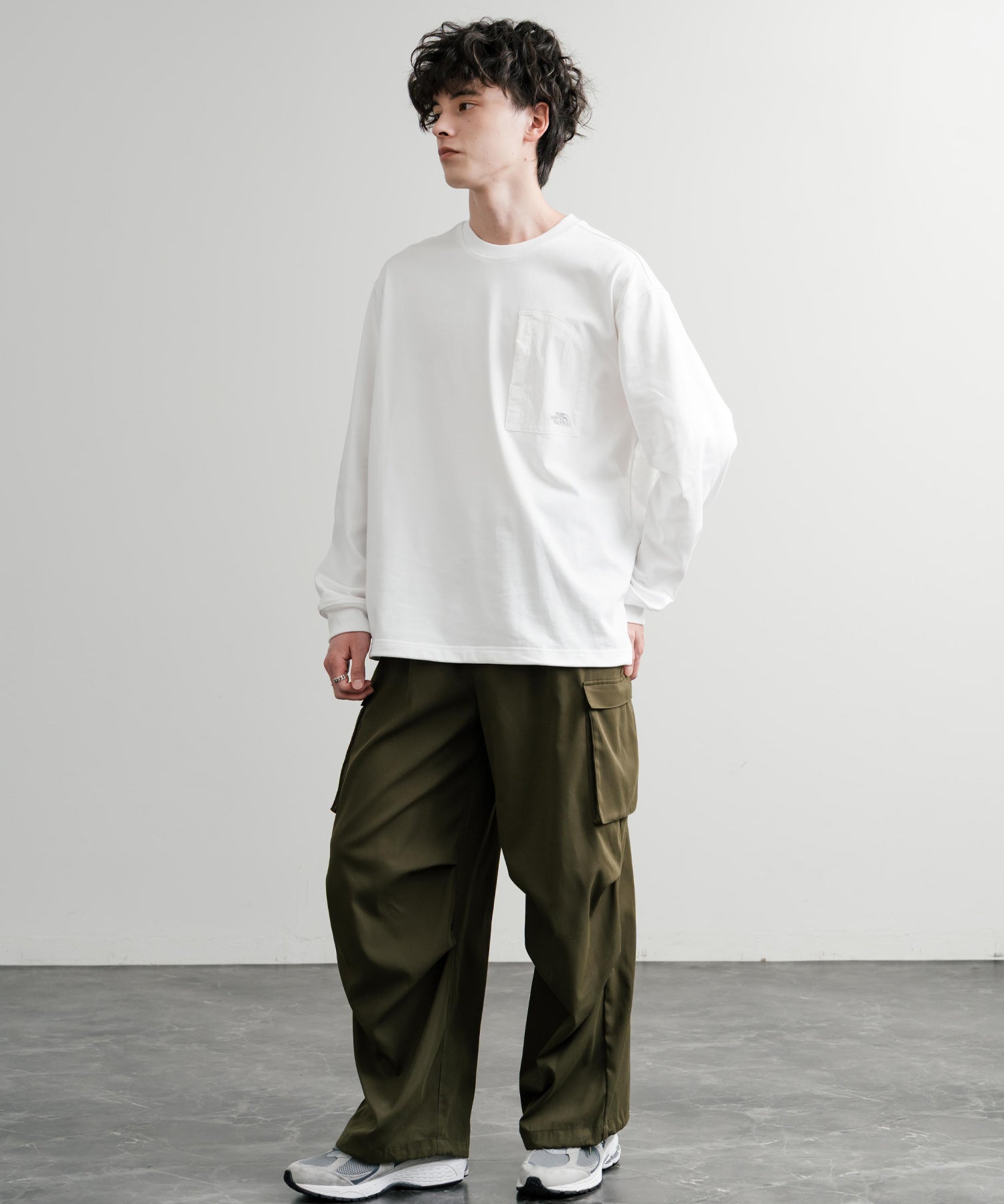 THE NORTH FACE ザ・ノースフェイス M'S DOMEY L/S R/TEE ドローコードワンポイントロゴ長袖Tシャツ 15155
