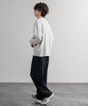 オーバーサイズ5Gウール混天竺ショート丈クルーネックニットセーター 15192