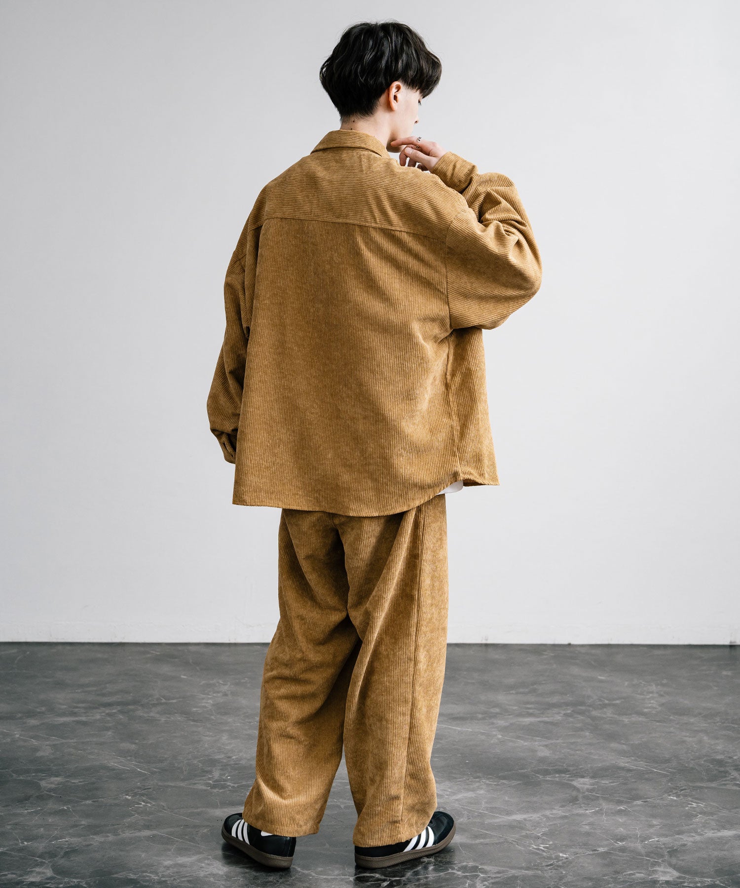 【セットアップ】オーバーサイズコーデュロイ CPOシャツジャケット＆ワイドパンツ 15247