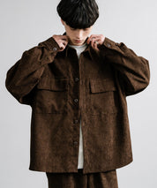 【セットアップ】オーバーサイズコーデュロイ CPOシャツジャケット＆ワイドパンツ 15247