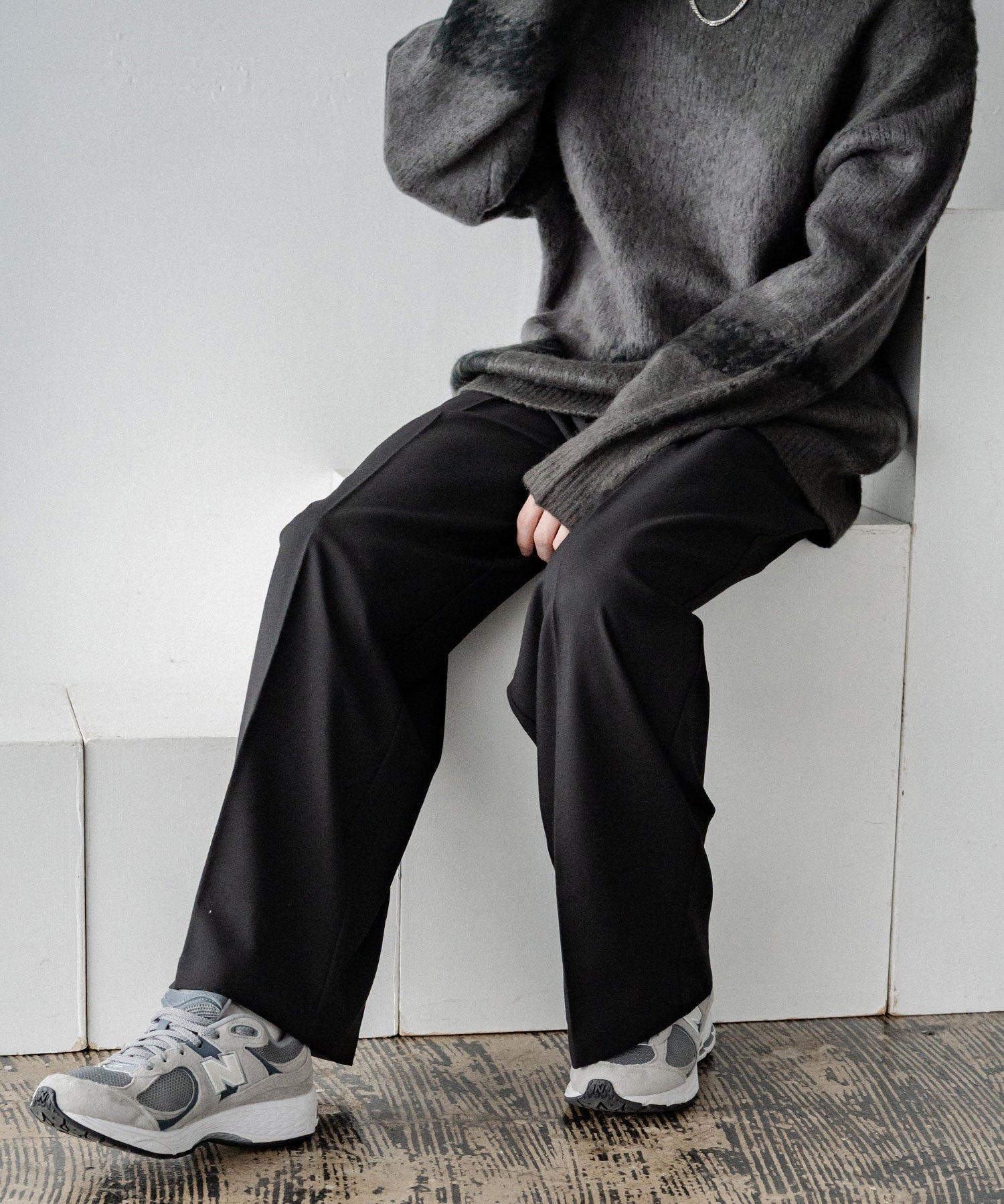 セミワイド2タックストレートスラックス 15248