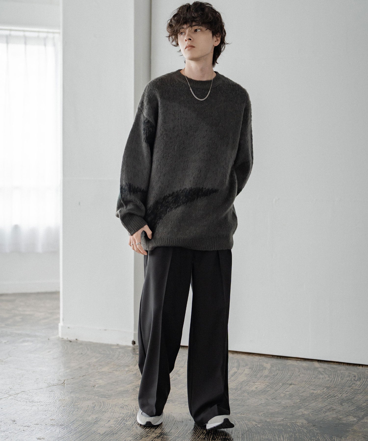 セミワイド2タックストレートスラックス 15248