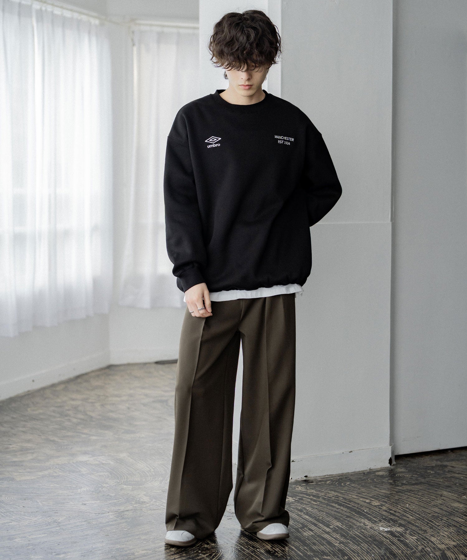 セミワイド2タックストレートスラックス 15248