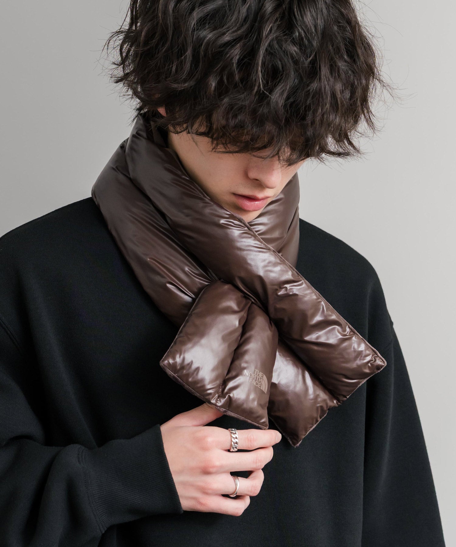 日本未展開モデル WHITE LABEL THE NORTH FACE COMPACT T-BALL MUFFLER ティーボールパディングマフラー/ファーマフラー 15249