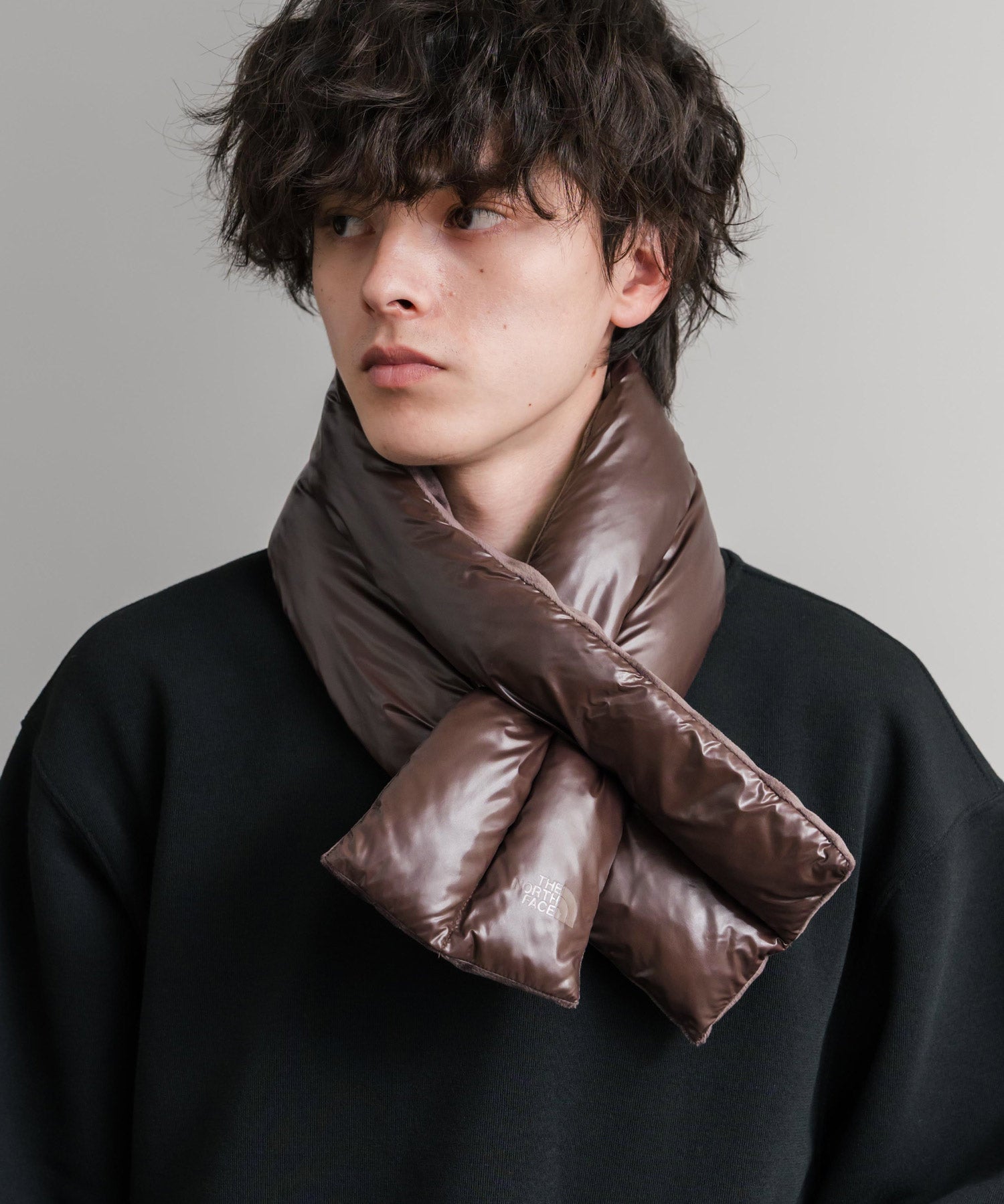日本未展開モデル WHITE LABEL THE NORTH FACE COMPACT T-BALL MUFFLER ティーボールパディングマフラー/ファーマフラー 15249