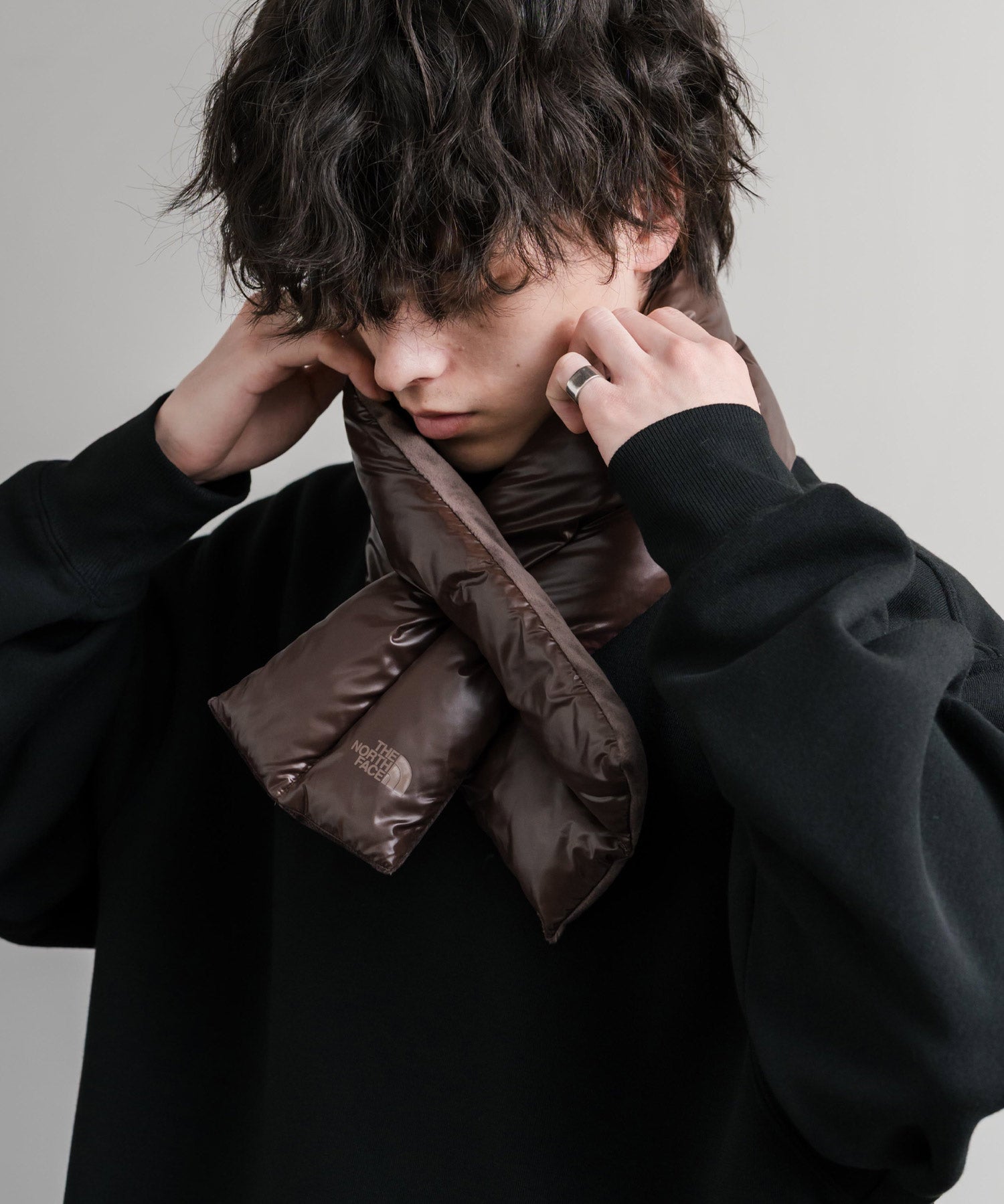 日本未展開モデル WHITE LABEL THE NORTH FACE COMPACT T-BALL MUFFLER ティーボールパディングマフラー/ファーマフラー 15249