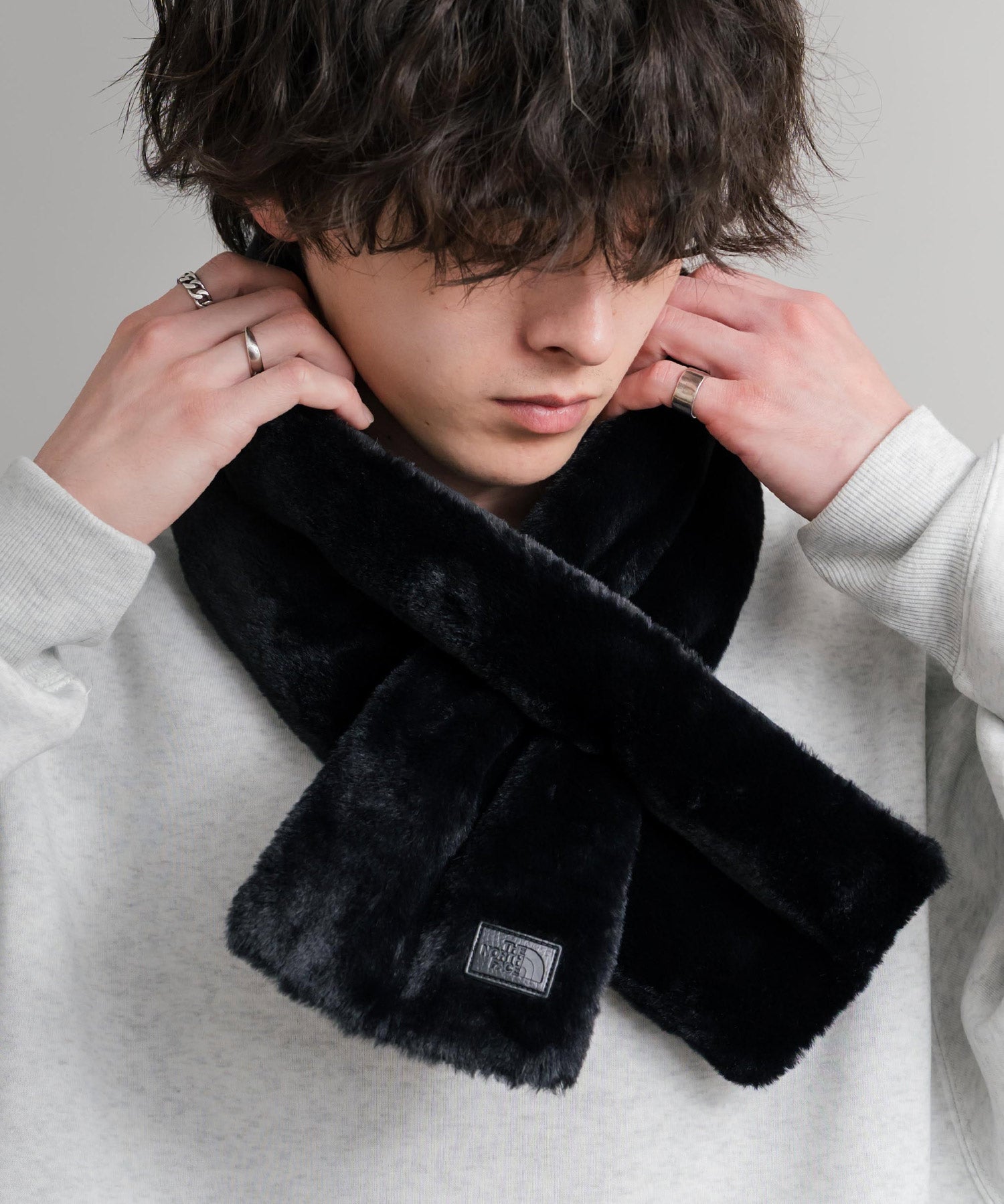日本未展開モデル WHITE LABEL THE NORTH FACE COMPACT T-BALL MUFFLER ティーボールパディングマフラー/ファーマフラー 15249