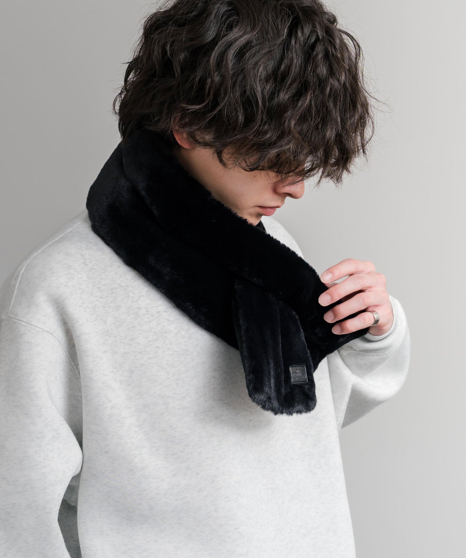 日本未展開モデル WHITE LABEL THE NORTH FACE COMPACT T-BALL MUFFLER ティーボールパディングマフラー/ファーマフラー 15249