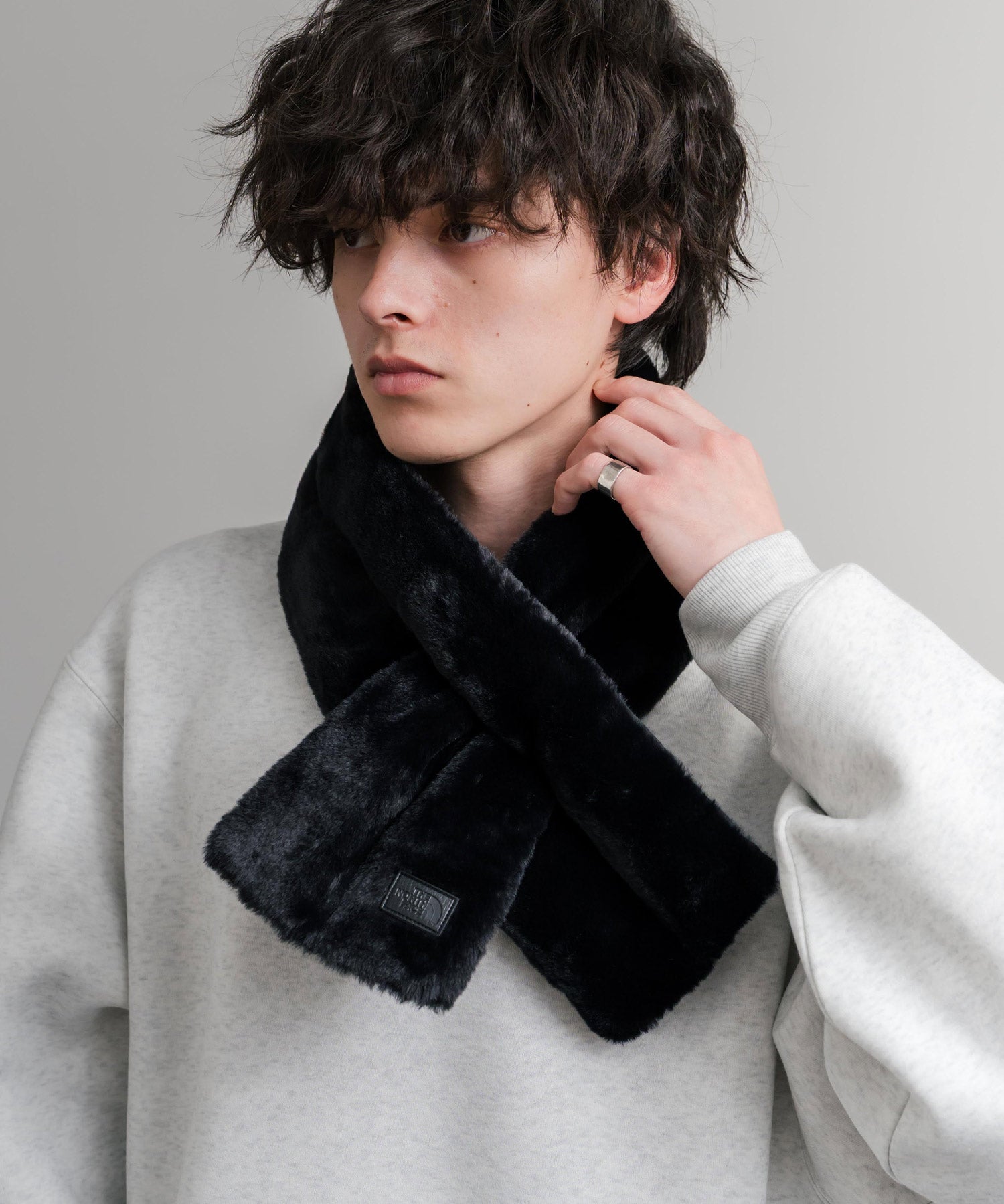 日本未展開モデル WHITE LABEL THE NORTH FACE COMPACT T-BALL MUFFLER ティーボールパディングマフラー/ファーマフラー 15249