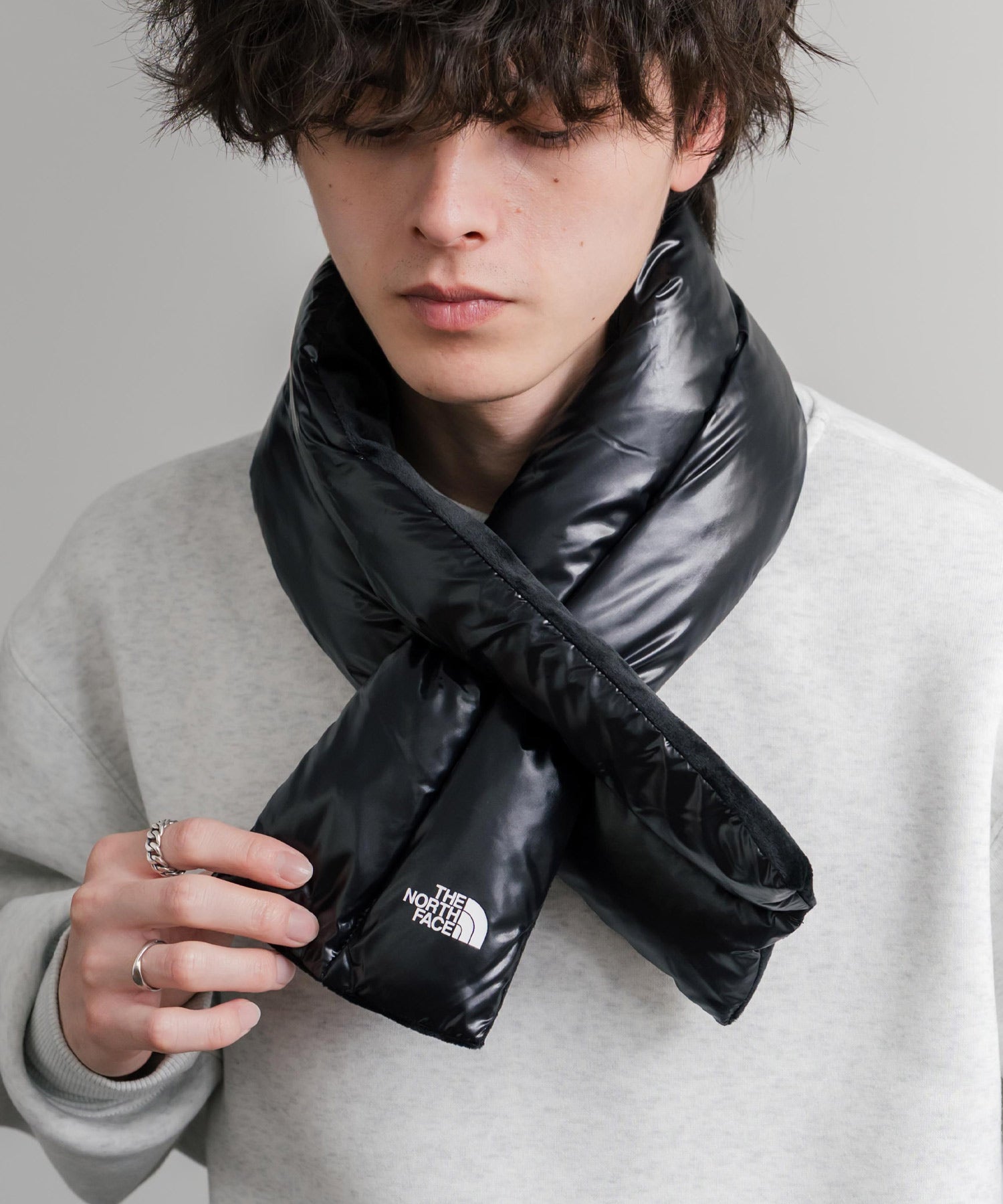 日本未展開モデル WHITE LABEL THE NORTH FACE COMPACT T-BALL MUFFLER ティーボールパディングマフラー/ファーマフラー 15249