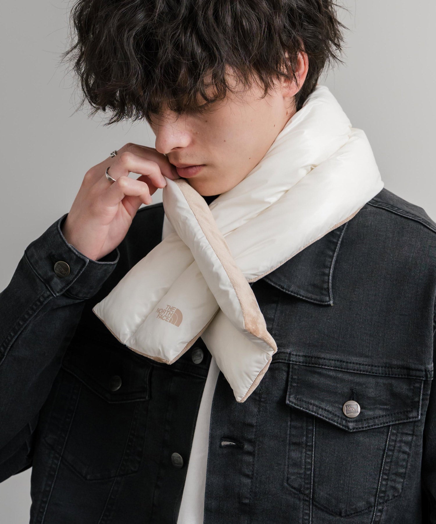 日本未展開モデル WHITE LABEL THE NORTH FACE COMPACT T-BALL MUFFLER ティーボールパディングマフラー/ファーマフラー 15249