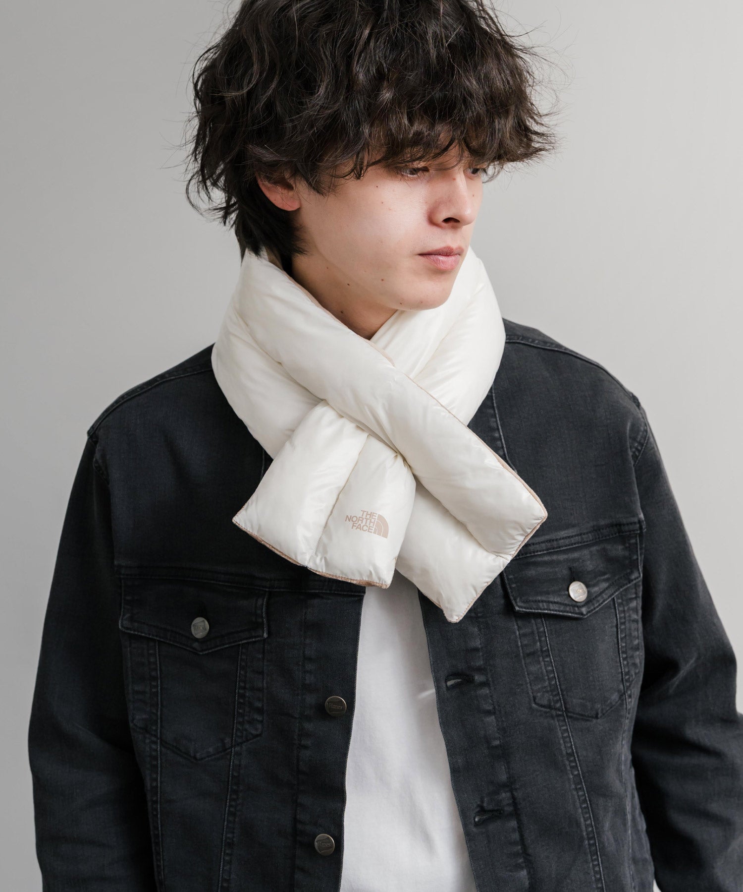 日本未展開モデル WHITE LABEL THE NORTH FACE COMPACT T-BALL MUFFLER ティーボールパディングマフラー/ファーマフラー 15249