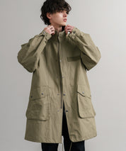 Audience オーディエンス 綿ナイロン高密度ポプリン M-90ロング丈スタンドネックモッズコート AUD7355 15252