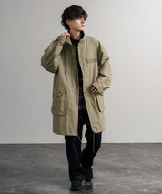 Audience オーディエンス 綿ナイロン高密度ポプリン M-90ロング丈スタンドネックモッズコート AUD7355 15252