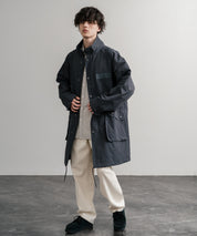 Audience オーディエンス 綿ナイロン高密度ポプリン M-90ロング丈スタンドネックモッズコート AUD7355 15252