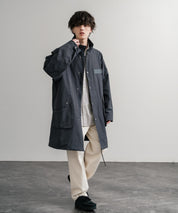 Audience オーディエンス 綿ナイロン高密度ポプリン M-90ロング丈スタンドネックモッズコート AUD7355 15252