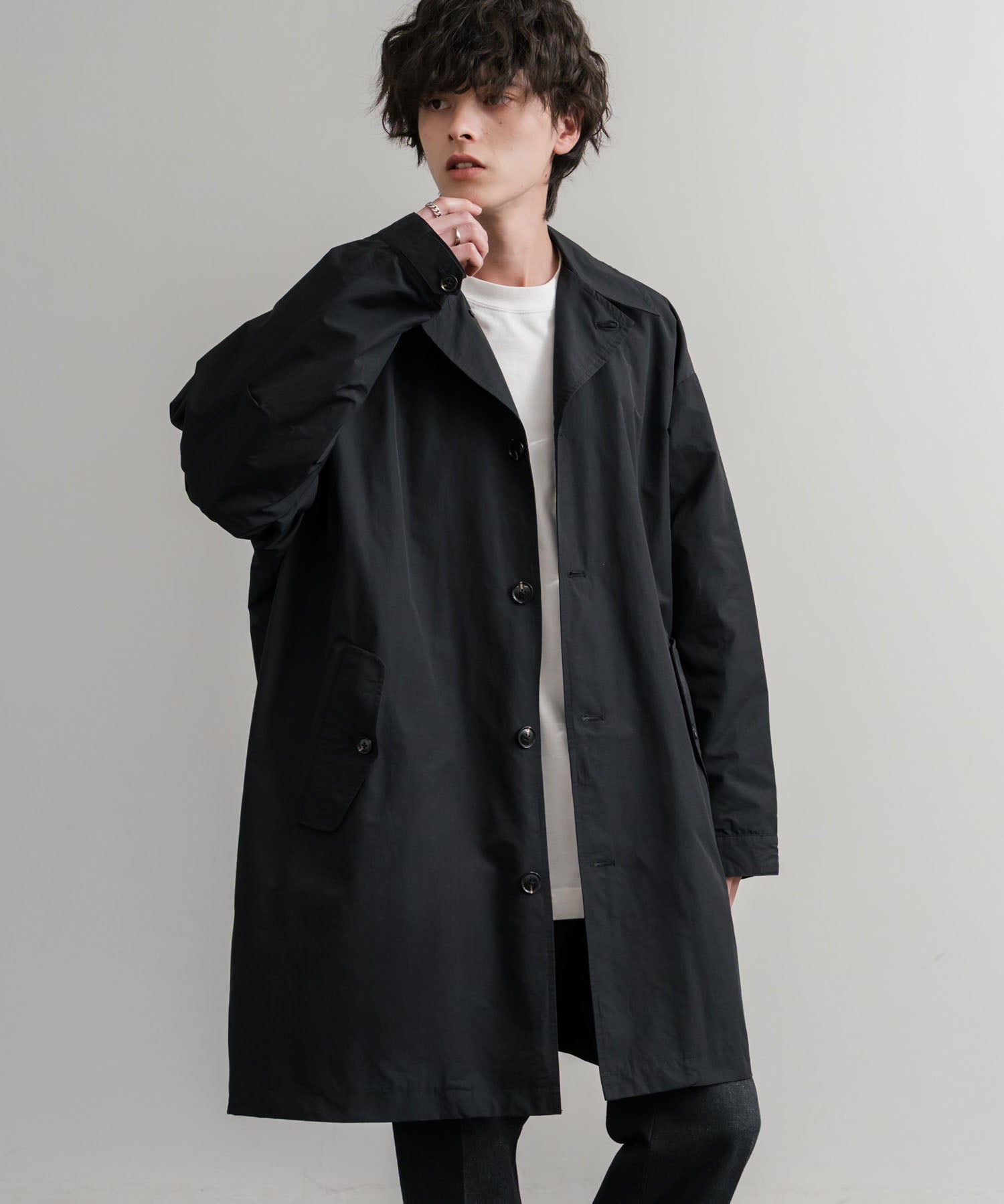 Audience オーディエンス 綿ナイロン高密度ポプリン M-51ロング丈モッズステンカラーコート AUD7356 15253