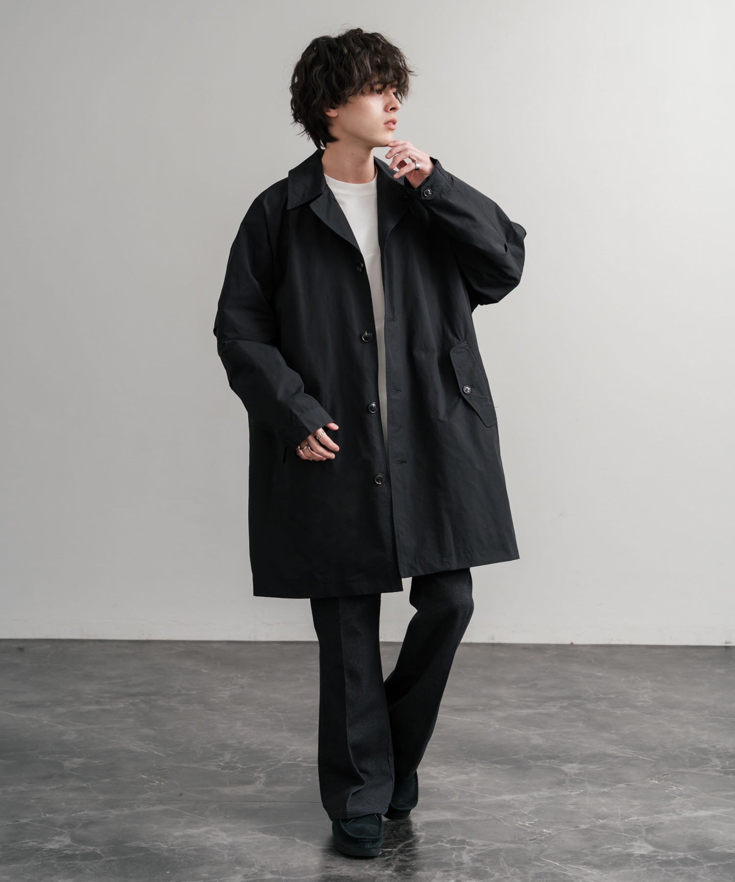 Audience オーディエンス 綿ナイロン高密度ポプリン M-51ロング丈モッズステンカラーコート AUD7356 15253