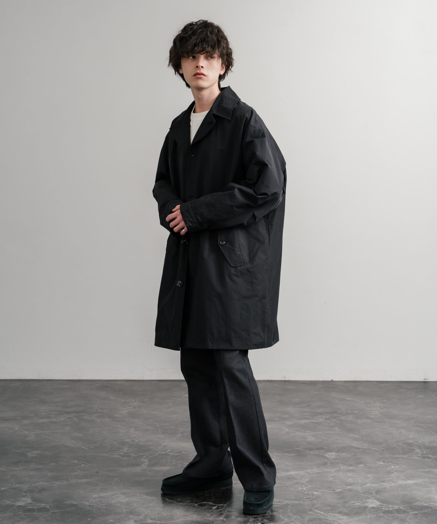 Audience オーディエンス 綿ナイロン高密度ポプリン M-51ロング丈モッズステンカラーコート AUD7356 15253