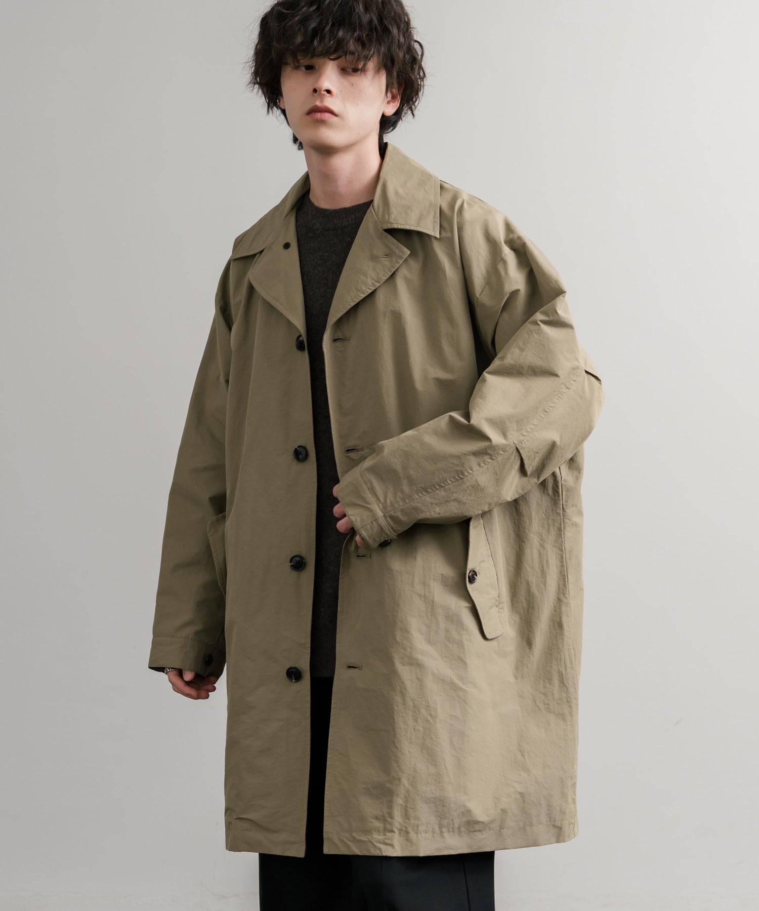 Audience オーディエンス 綿ナイロン高密度ポプリン M-51ロング丈モッズステンカラーコート AUD7356 15253