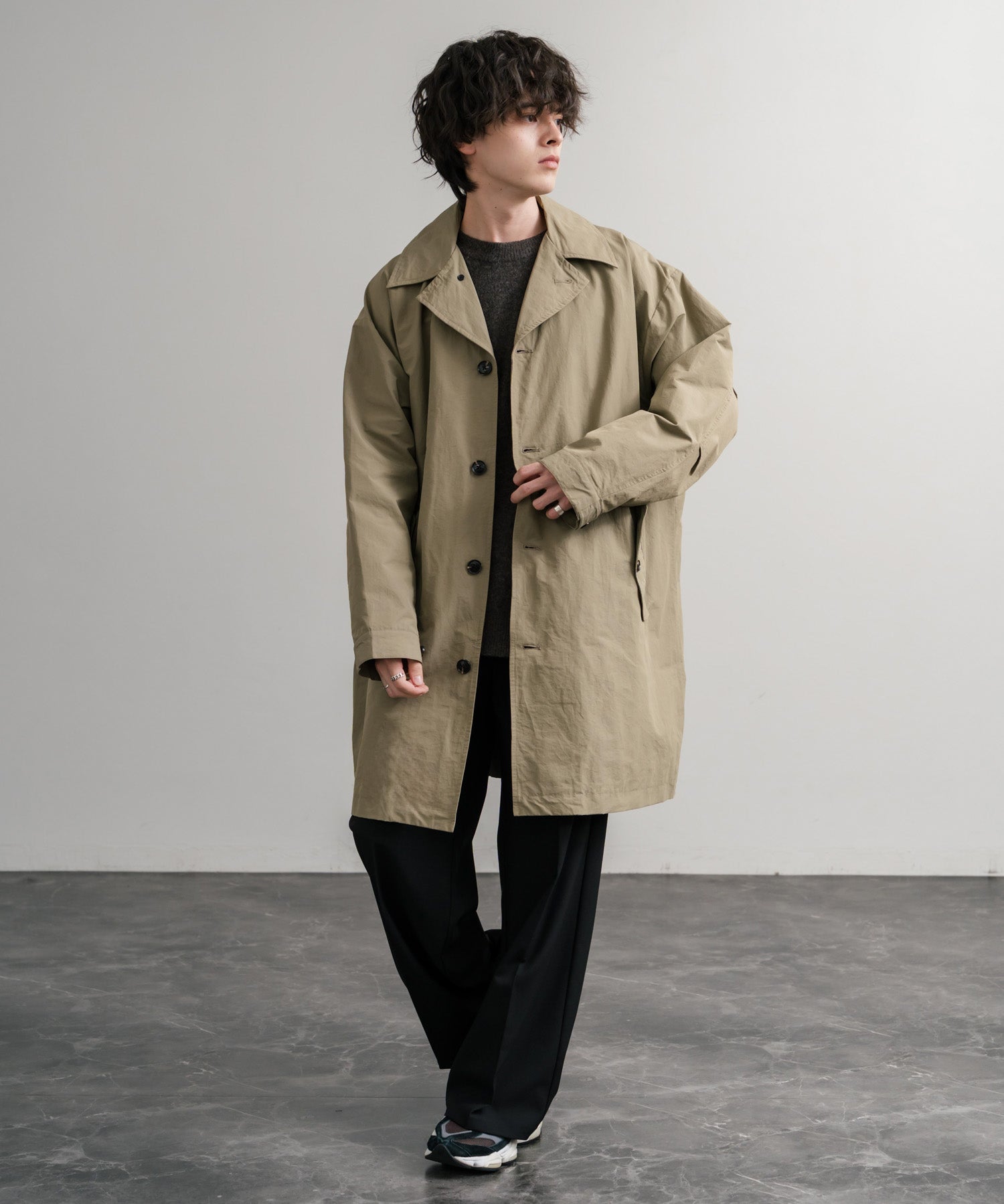 Audience オーディエンス 綿ナイロン高密度ポプリン M-51ロング丈モッズステンカラーコート AUD7356 15253