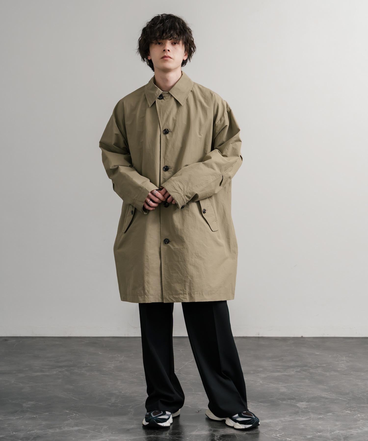 Audience オーディエンス 綿ナイロン高密度ポプリン M-51ロング丈モッズステンカラーコート AUD7356 15253