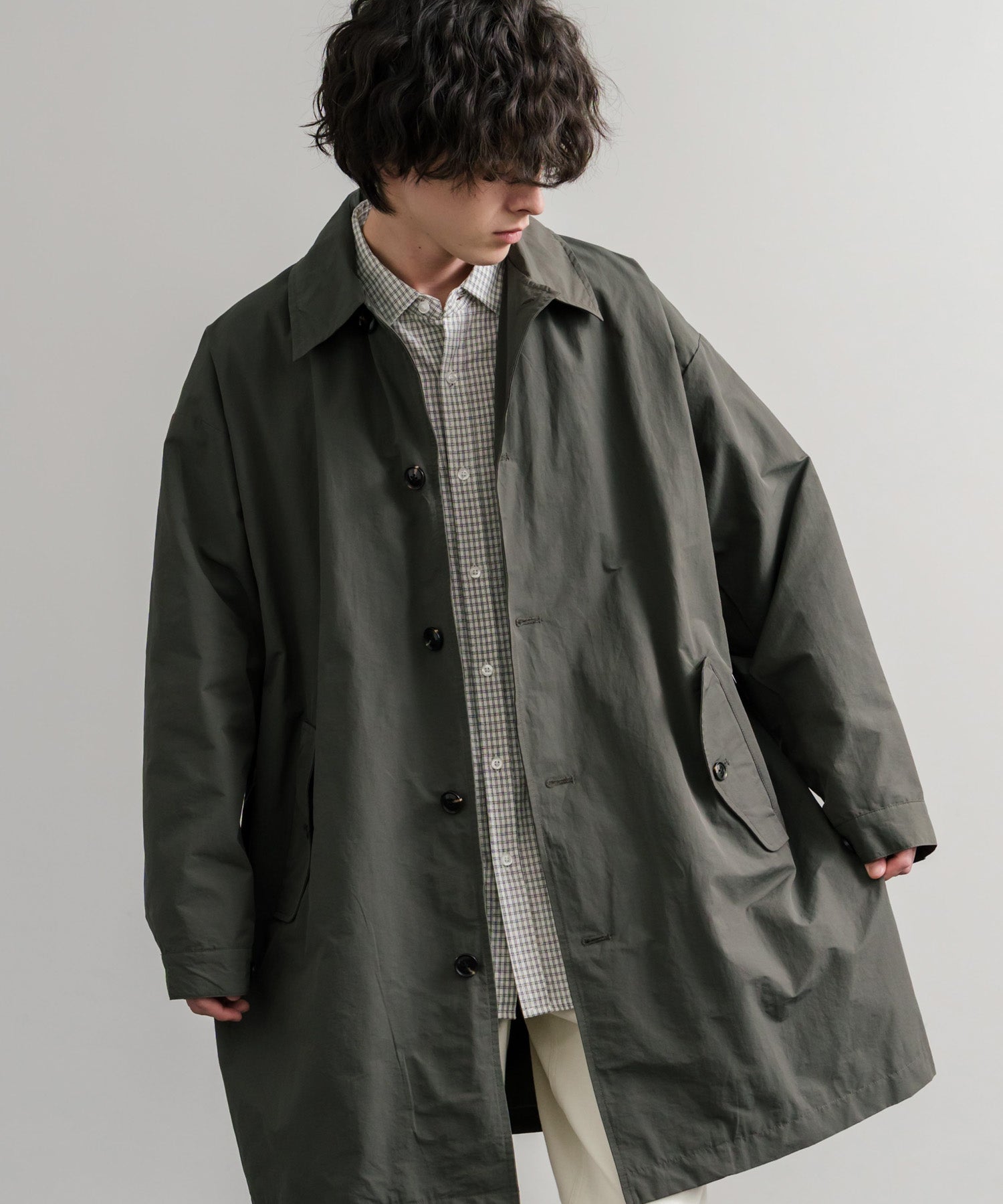 Audience オーディエンス 綿ナイロン高密度ポプリン M-51ロング丈モッズステンカラーコート AUD7356 15253