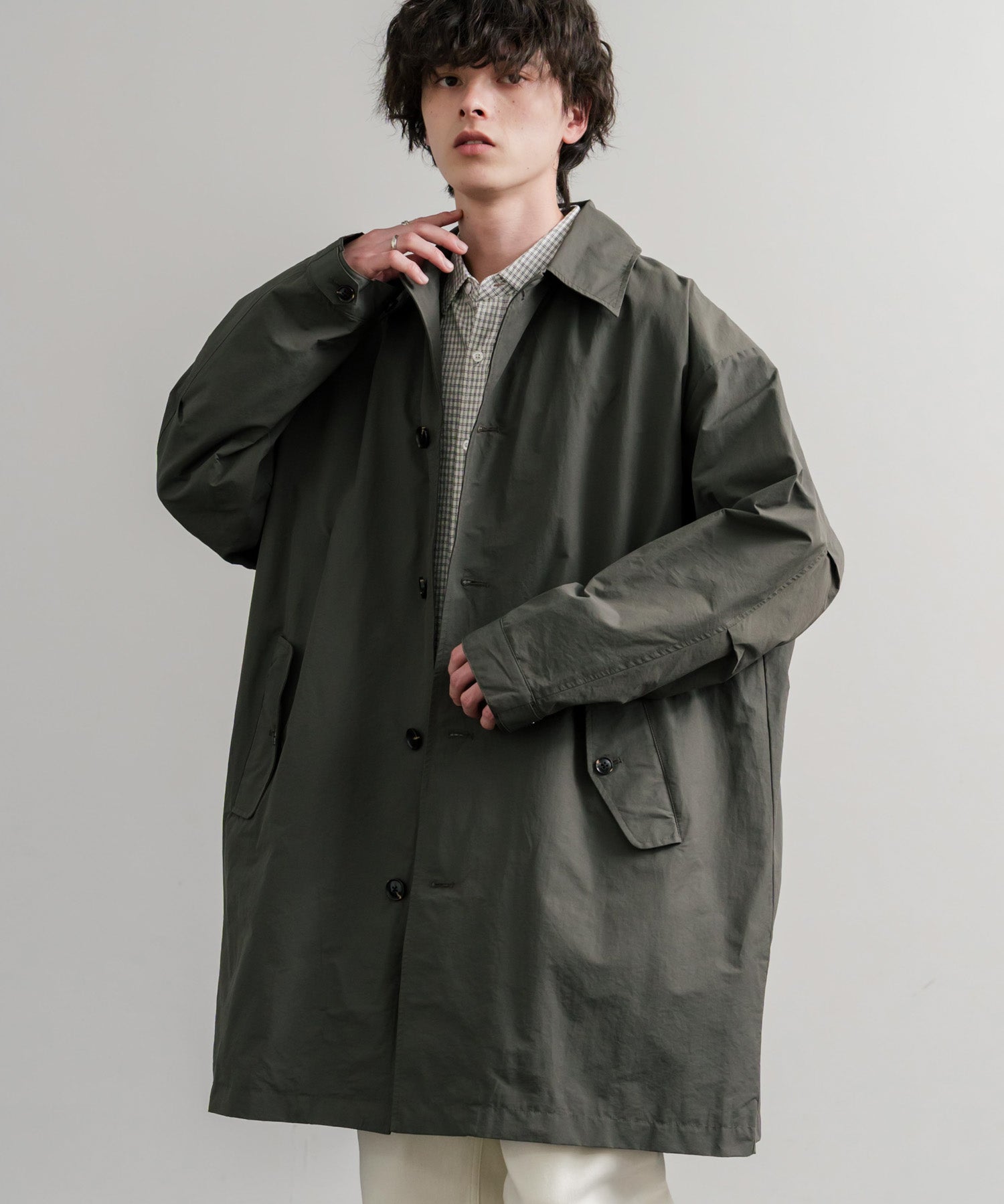 Audience オーディエンス 綿ナイロン高密度ポプリン M-51ロング丈モッズステンカラーコート AUD7356 15253