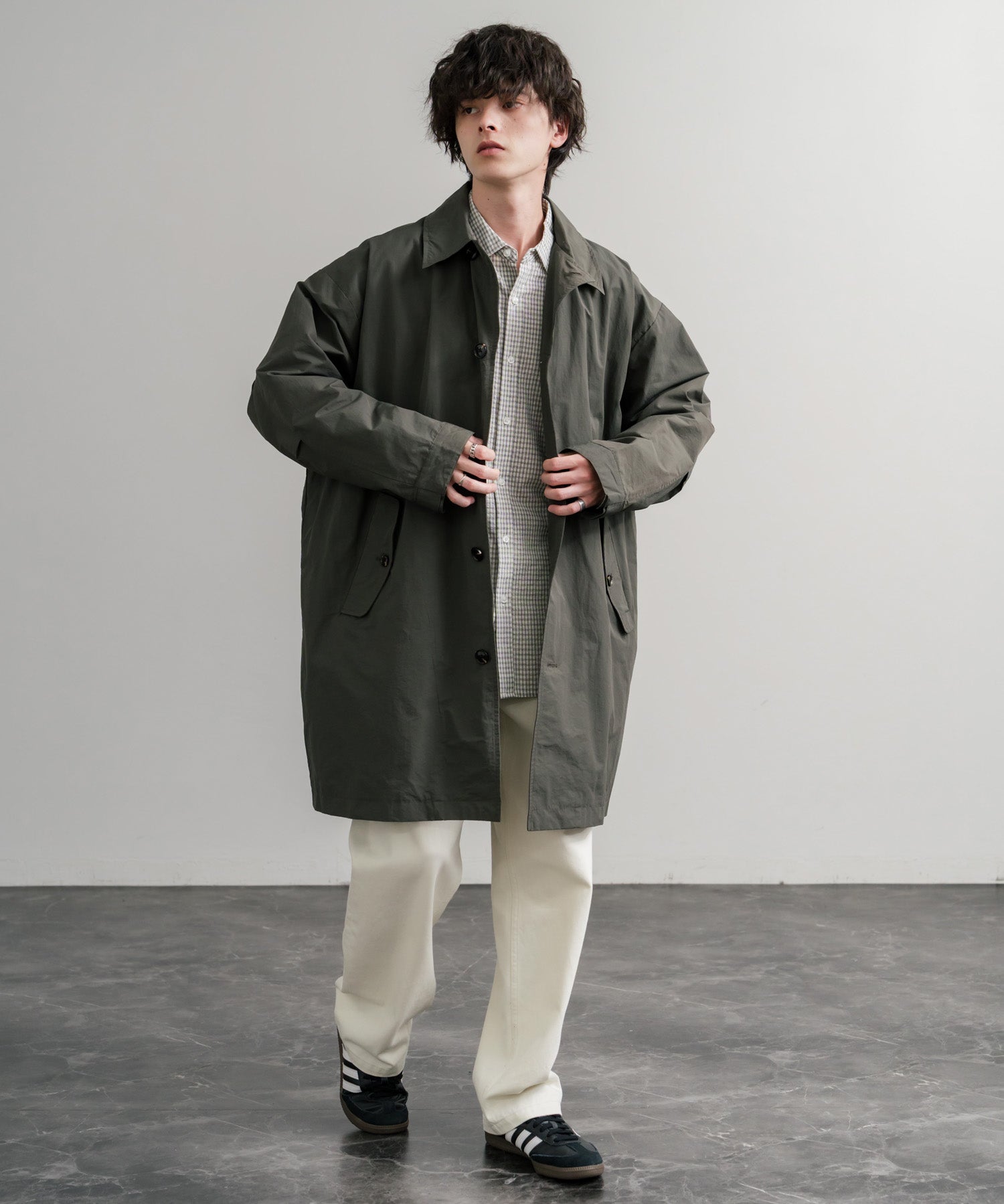 Audience オーディエンス 綿ナイロン高密度ポプリン M-51ロング丈モッズステンカラーコート AUD7356 15253