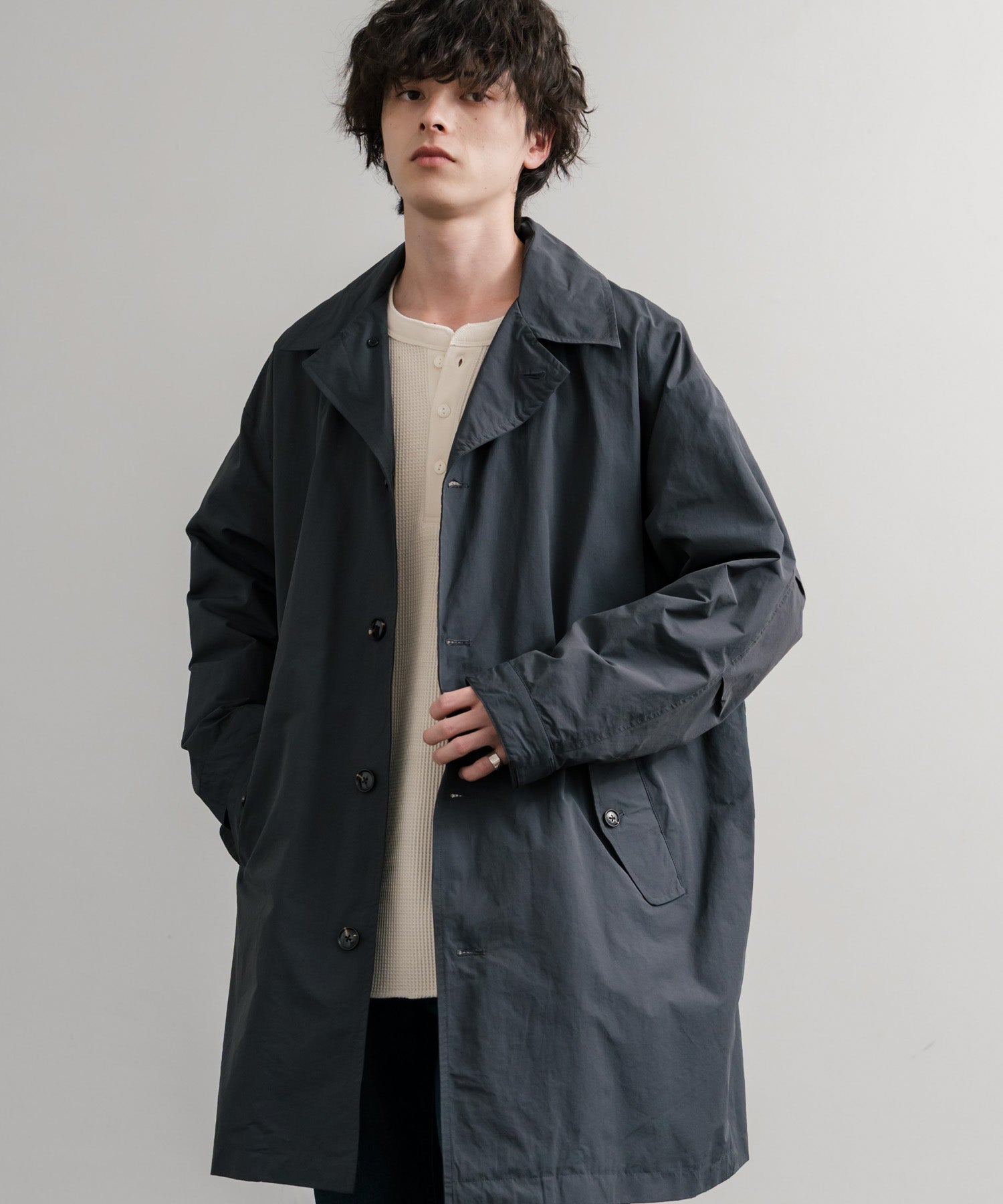 Audience オーディエンス 綿ナイロン高密度ポプリン M-51ロング丈モッズステンカラーコート AUD7356 15253