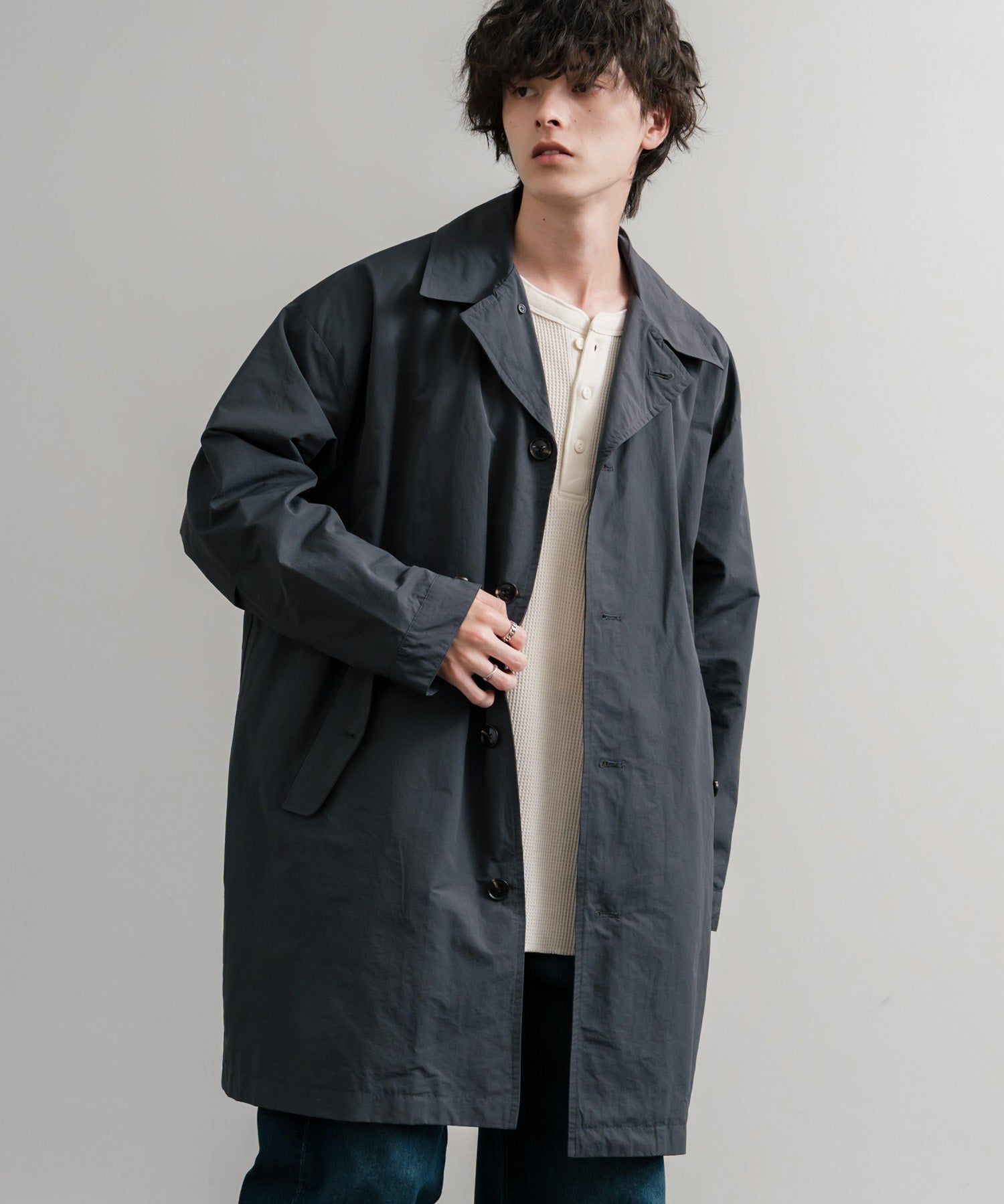 Audience オーディエンス 綿ナイロン高密度ポプリン M-51ロング丈モッズステンカラーコート AUD7356 15253