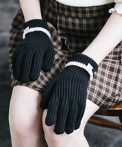 【スマホ/タッチパネル対応】ホールタッチリブニットライングローブ手袋 15255