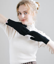 【スマホ/タッチパネル対応】ホールタッチリブニットライングローブ手袋 15255