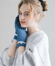 【スマホ/タッチパネル対応】ホールタッチリブニットライングローブ手袋 15255