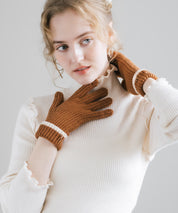 【スマホ/タッチパネル対応】ホールタッチリブニットライングローブ手袋 15255