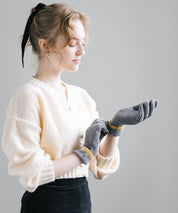 【スマホ/タッチパネル対応】ホールタッチリブニットライングローブ手袋 15255