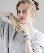 【スマホ/タッチパネル対応】ホールタッチリブニットライングローブ手袋 15255