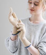 【スマホ/タッチパネル対応】ホールタッチリブニットライングローブ手袋 15255