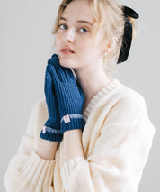 【スマホ/タッチパネル対応】ホールタッチリブニットライングローブ手袋 15255