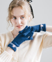 【スマホ/タッチパネル対応】ホールタッチリブニットライングローブ手袋 15255