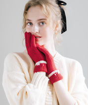 【スマホ/タッチパネル対応】ホールタッチリブニットライングローブ手袋 15255