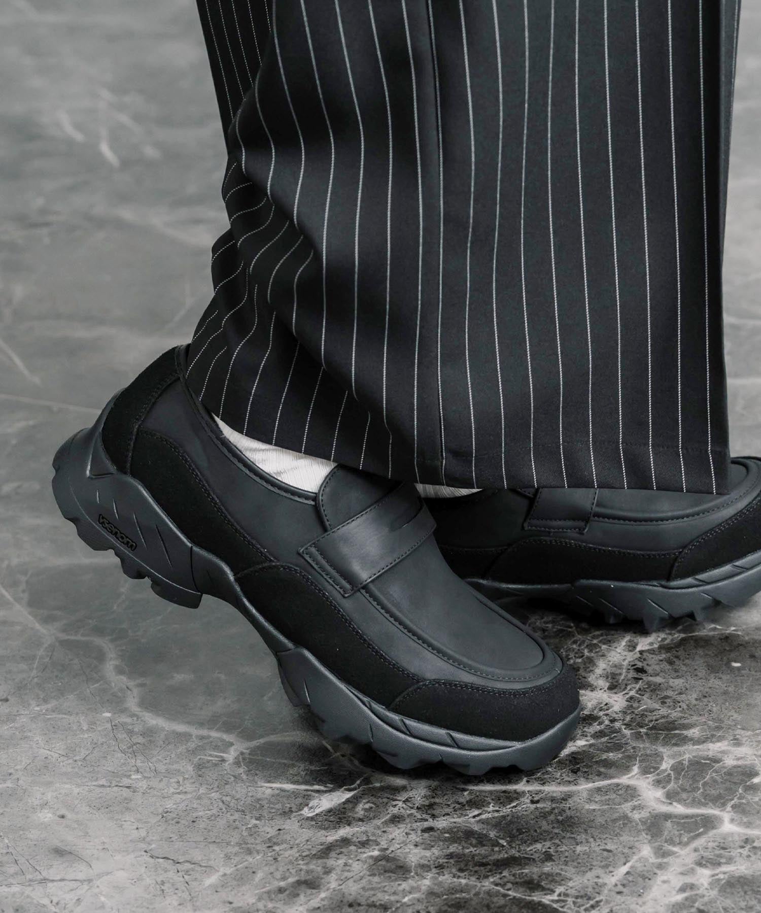 フェイクレザー/スエード厚底スニーカーローファー 15290